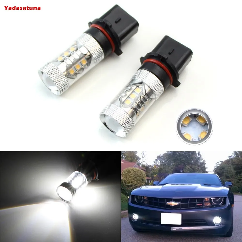 2 шт. светодиодный P13W 80W 16x 5 Вт SMD 1000LM 6500K Luz бланка пункт Китай автомобиль Faros antiniebla