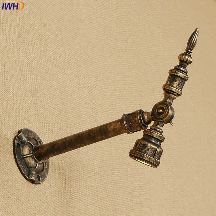 

IWHD Loft Vintage Antique Wall Lights Fixtures Stair Lighting Industrial Water Pipe Lamp Sconce Wandlamp Adjustable Wall Lamps