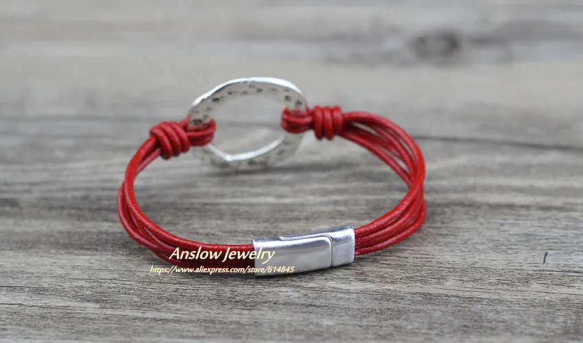 Anslow, модные ювелирные изделия, спортивные аксессуары для отдыха, круглые подвески для мужчин, s кожаный браслет для мужчин, мужские браслеты в рождественском стиле, LOW0720LB