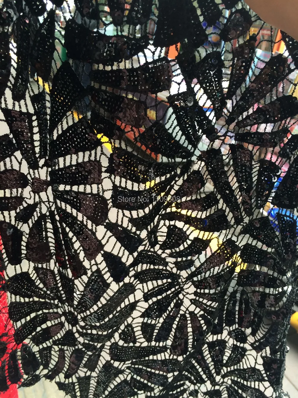 5 ярдов/партия! Модный дизайн чистый черный цвет Водорастворимая кружевная ткань