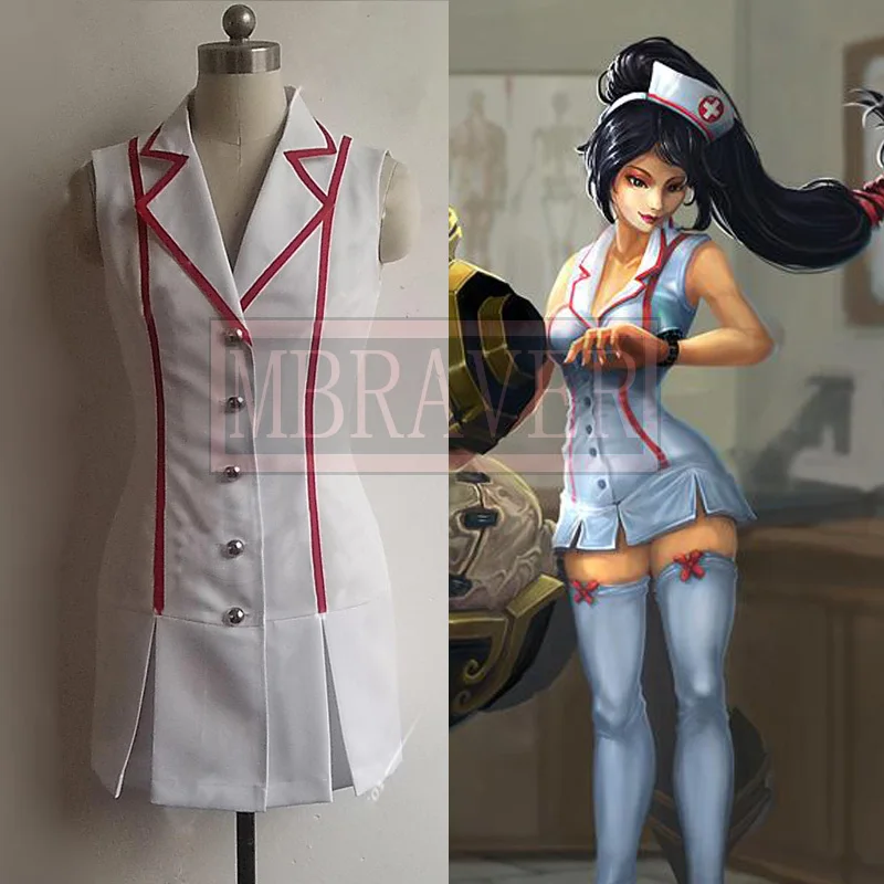 Фото Костюм медсестры Lol Akali Skin 2021, костюм для косплея на Хэллоуин, любой размер на заказ №2