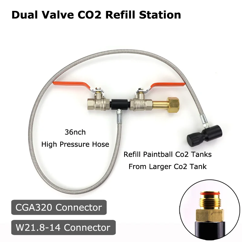 Новый Пейнтбольный PCP Deluxe двойной клапан CO2 заполняющая станция адаптер с 36