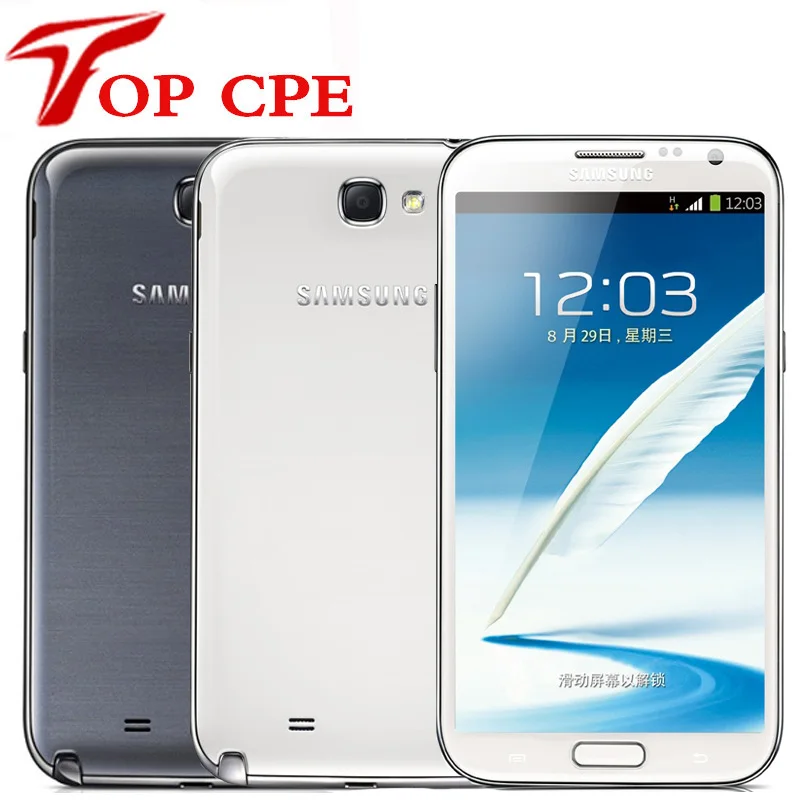 Мобильный телефон samsung Galaxy Note 2 II N7100 N7105 8 Мп 1080P экран 5 дюйма GPS Wi Fi 3G Гб ОЗУ Android