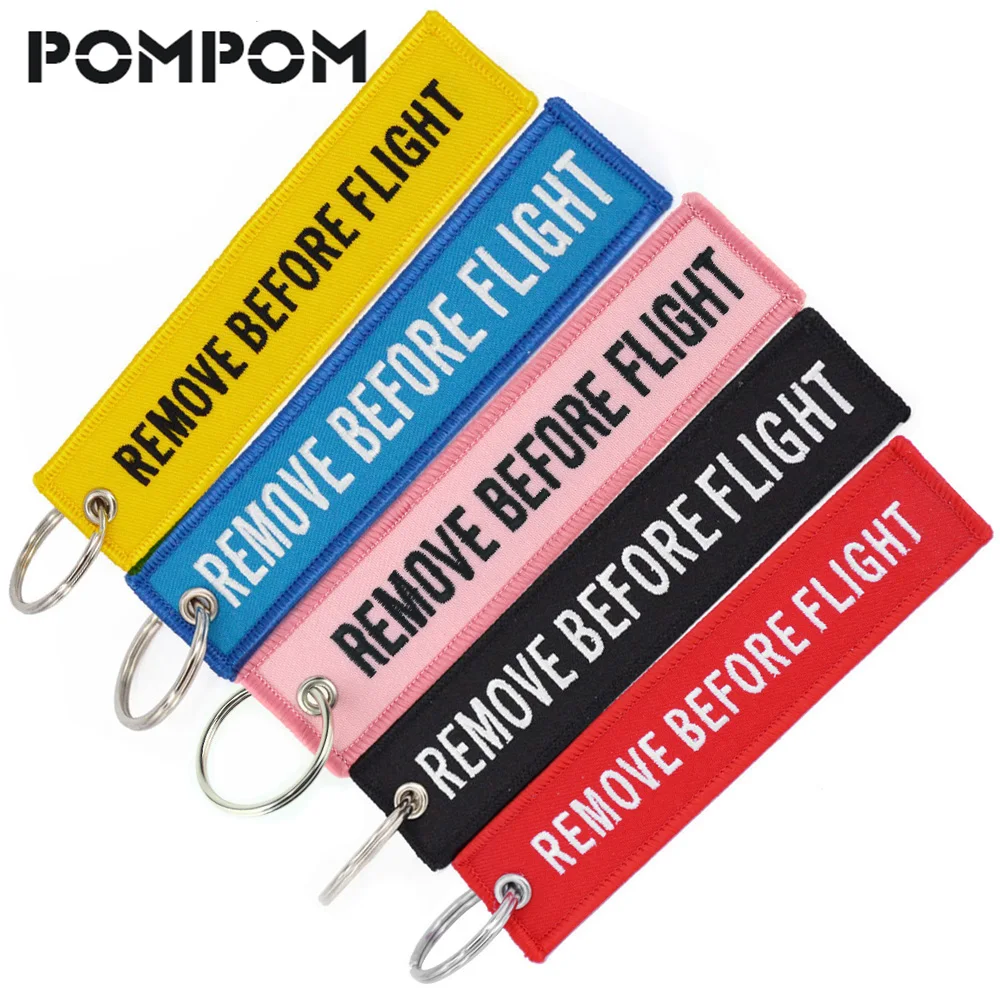 Брелок для ключей с вышивкой Remove Before Flight кольцо модные ювелирные украшения от