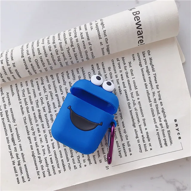 Для Apple Airpods Bluetooth сумка для наушников коробка Улица Сезам Человек-паук стежка медведь утка из мягкого силикона с узором чехол - Цвет: 13