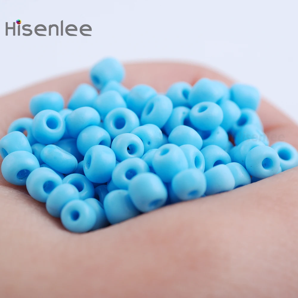 Hisenlee 4 мм 50 г/упак. (около 500 шт) озеро голубое стекло керамическая текстура