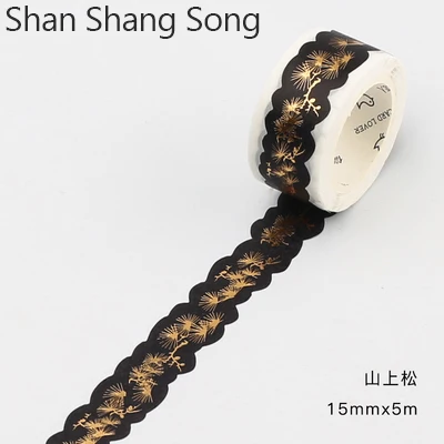 shan shang song Ретро китайский стиль бронзирующий набор декоративного скотча Васи креативный декоративный элемент Помада Пуля журнал маскирующая Лента Скрапбукинг офисная поставка - Цвет: shan shang song