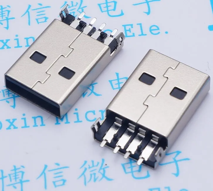 100 шт. USB A папа плата для раковины интерфейс передачи данных разъем SMD 180 градусов