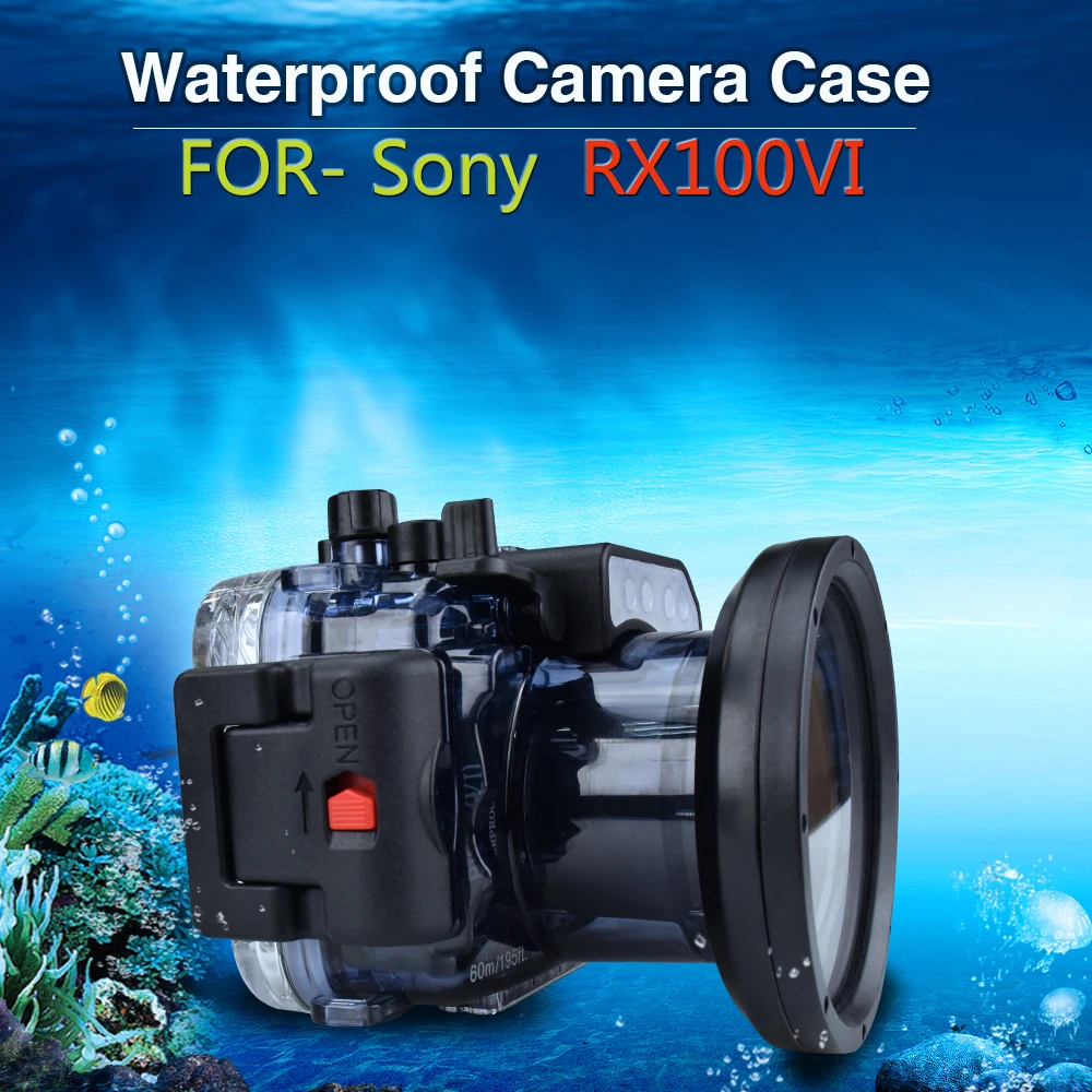 Seafrogs 60 м/195ft Дайвинг камера водостойкий корпус чехол для sony RX100 VI + Рыбий глаз