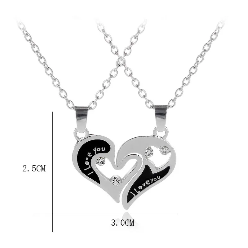 Модное ожерелье в форме капли с надписью best friends I love you Two hearts кулон для пары подруг