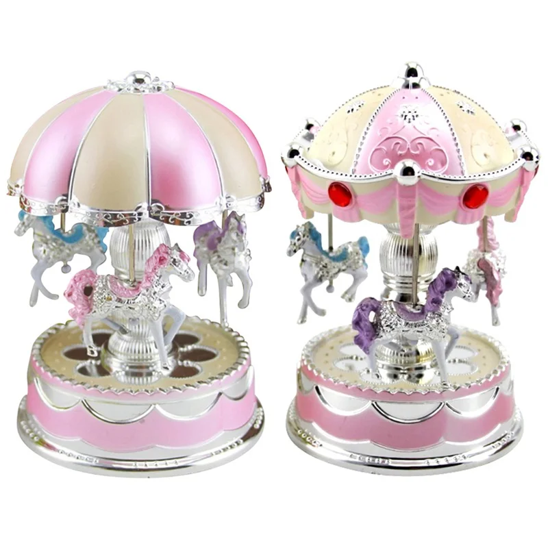 Новая модная детская музыкальная шкатулка в виде карусели с красочными огнями