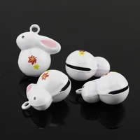 enamel rabbit bell charms pendant christmas festival party kids children gift decor diy jewelry accessories