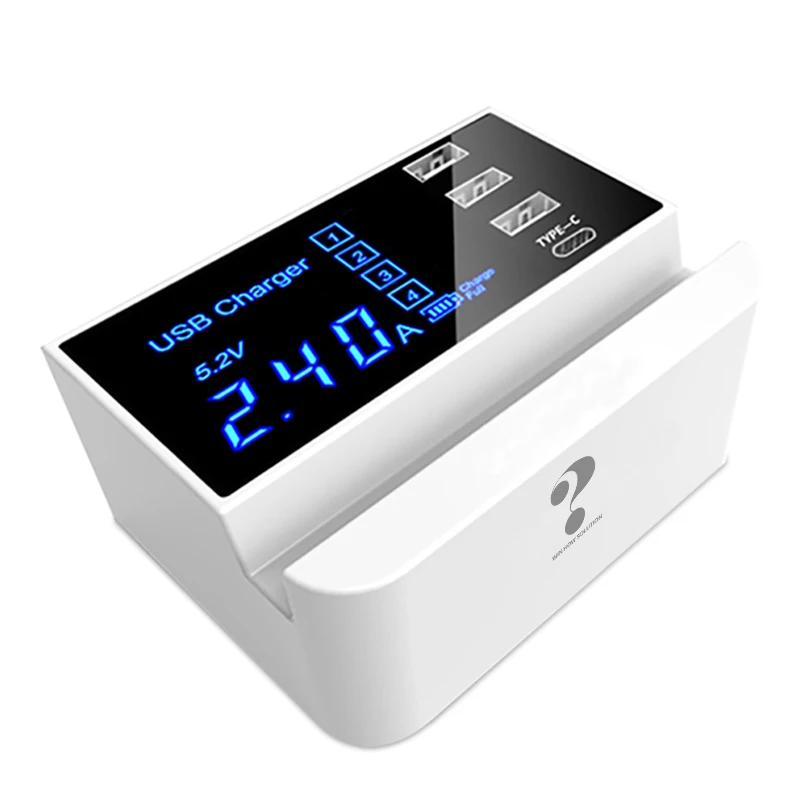 CDA26A (Type C) 4 порта type C универсальное умное USB зарядное устройство держатель для телефона настенный адаптер Быстрая зарядка розетка станция концентратор для Xiaomi huawei iphone 7 8 - Цвет: CDA26A (Type C)