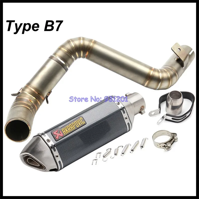 Мотоцикл выхлопная труба akrapovic глушитель выхлопной трубы Слипоны для KTM Duke 125 Duke 200 390 подключения Соединительная труба и глушитель выхлопной трубы - Цвет: Type B7
