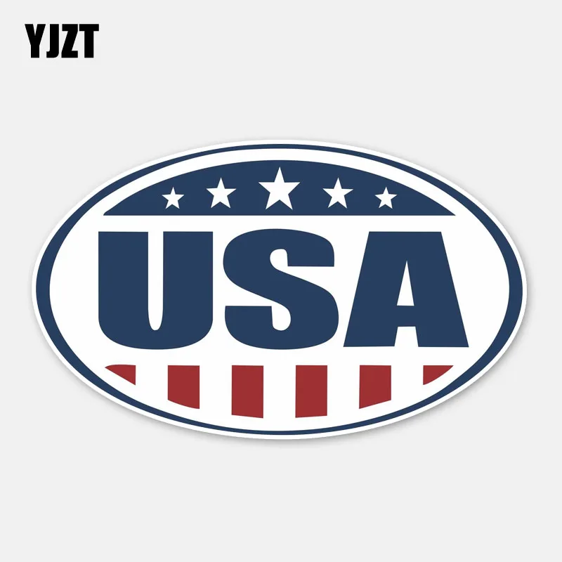 YJZT 14 3 см * 8 5 креативная графика США Овальный флаг автомобильные наклейки