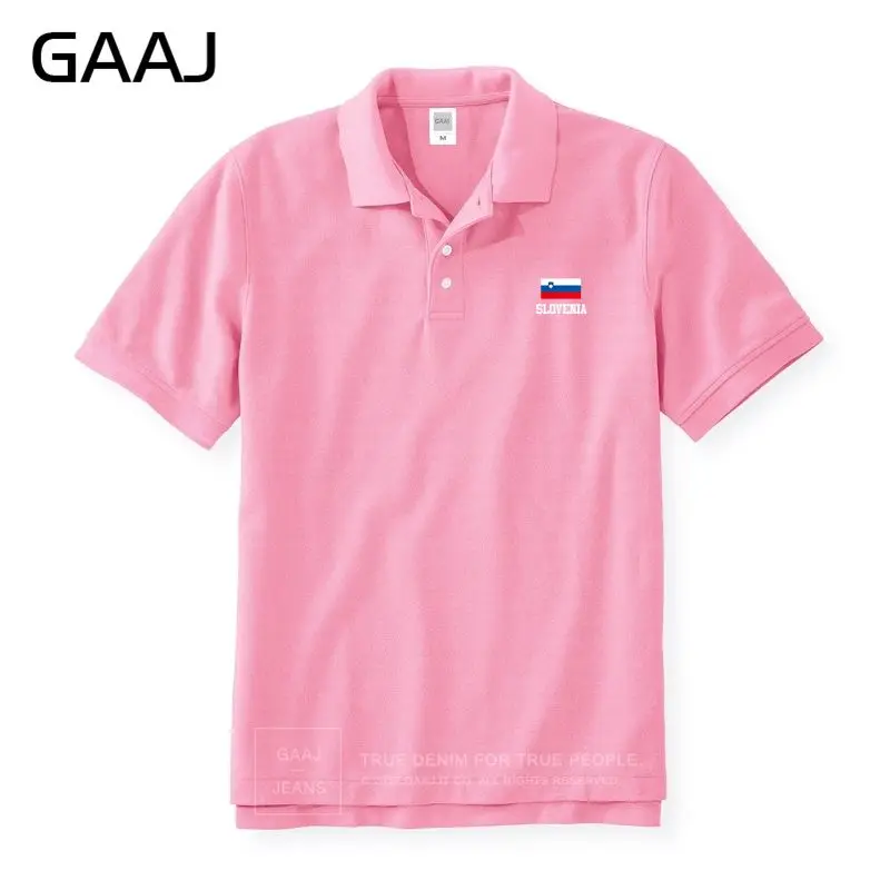 Pink GAAJ Словения флаг рубашки поло мужские и женские унисекс летние модные мужские поло брендовая одежда высокого качества повседневные мужские#58KP4 - Цвет: Pink