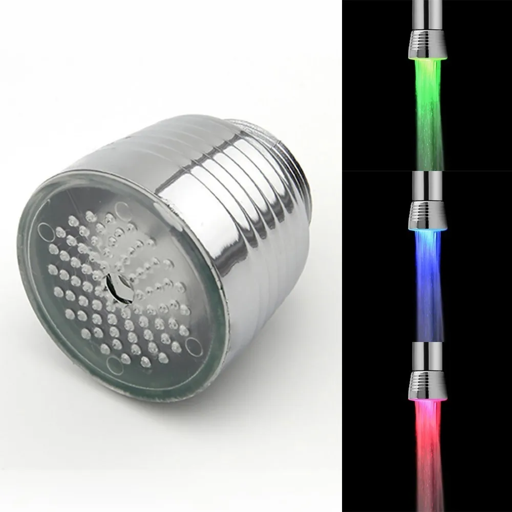 Multi-Color Светодиодный светильник-кран с насадкой для крана, Rgb цвет, мигающая температура, автономный аэратор для крана, Водосберегающие аксессуары для кухни и ванной комнаты - Цвет: Multi-Color