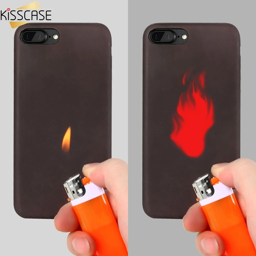 KISSCASE Температура меняющие цвет чехол для iPhone 7 X XS 8 6s 6 плюс 5 5S SE матовый samsung Galaxy Note