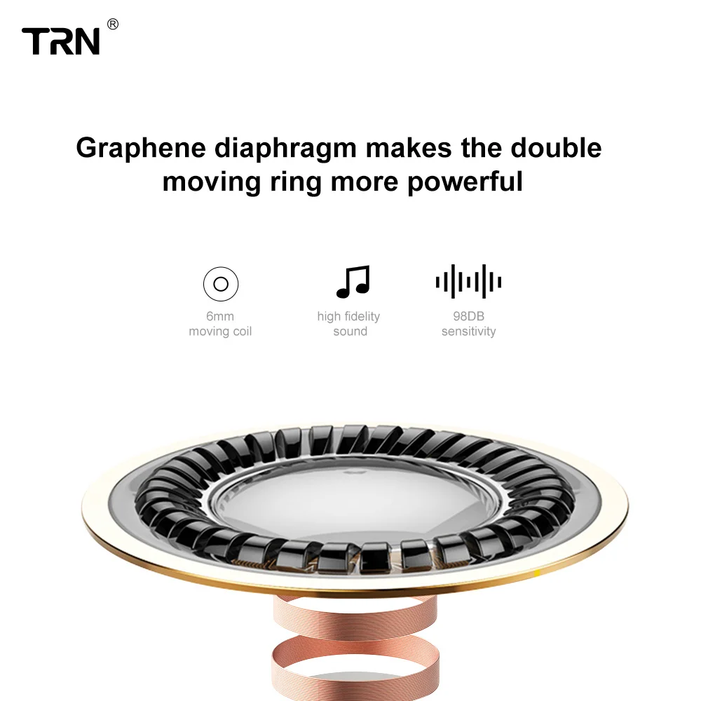 TRN H1 одиночный динамический блок 3 5 мм наушники HIFI DJ Monito Беговые спортивные