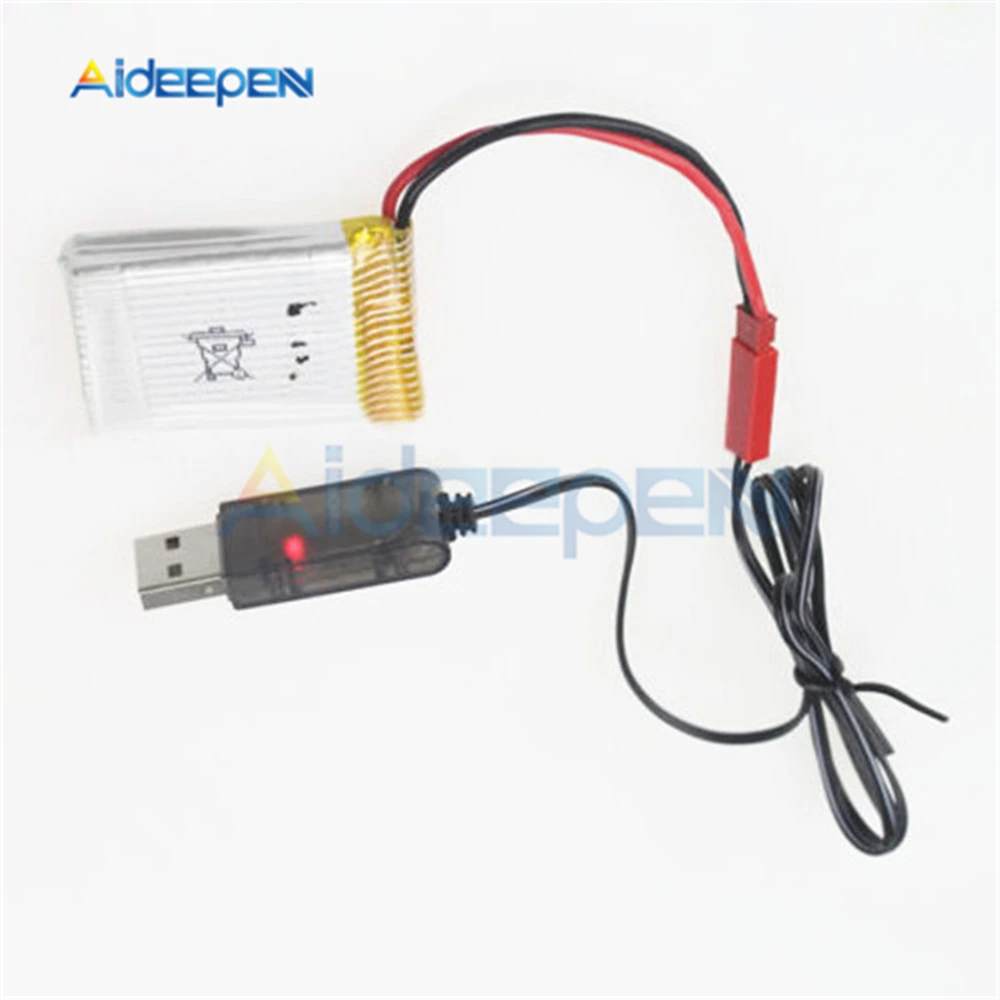 3,7 V 500mA выход 1S Lipo литиевая батарея USB кабель Зарядное устройство Красный JST Женская головка для Lipo батареи