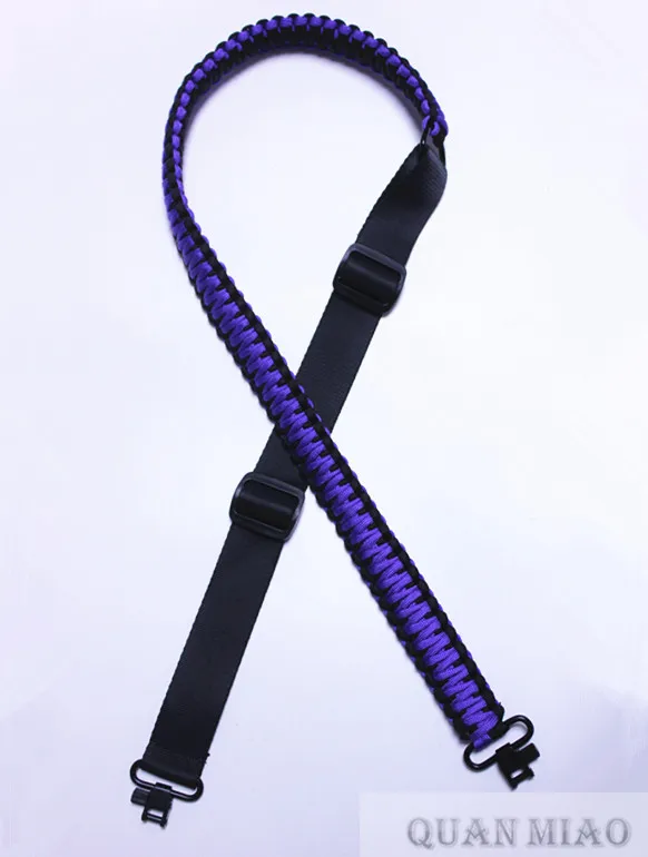 Purple Black Полностью черный Tactical Тактический 550 Регулируемый ружейный ремень Вертлюги - Цвет: Purple Black