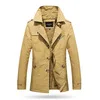 Dark Khaki thick Мужская Новая куртка Горячая куртка - Цвет: Dark Khaki thick