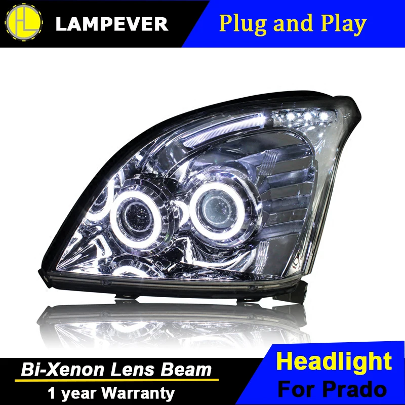 Lampever Стайлинг для фары Toyota Prado 2004 2009 LC150 светодиодный задний фонарь DRL Bi Xenon