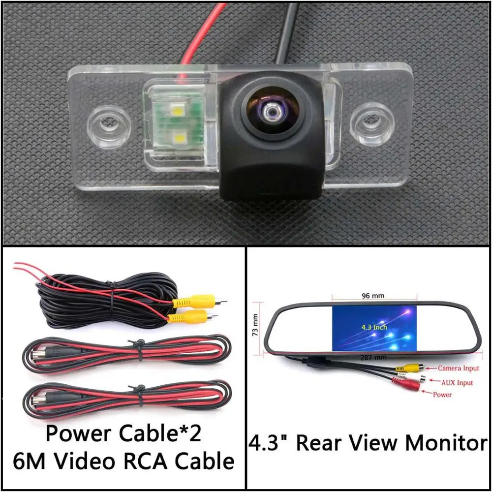 Cam N 4.3 Mirror 175 градусов HD резервная камера заднего вида для Volkswagen VW Jetta Bora вариант Поло Гольф Gli автомобильный монитор парковки водонепроницаемый - Название цвета: Cam N 4.3 Mirror