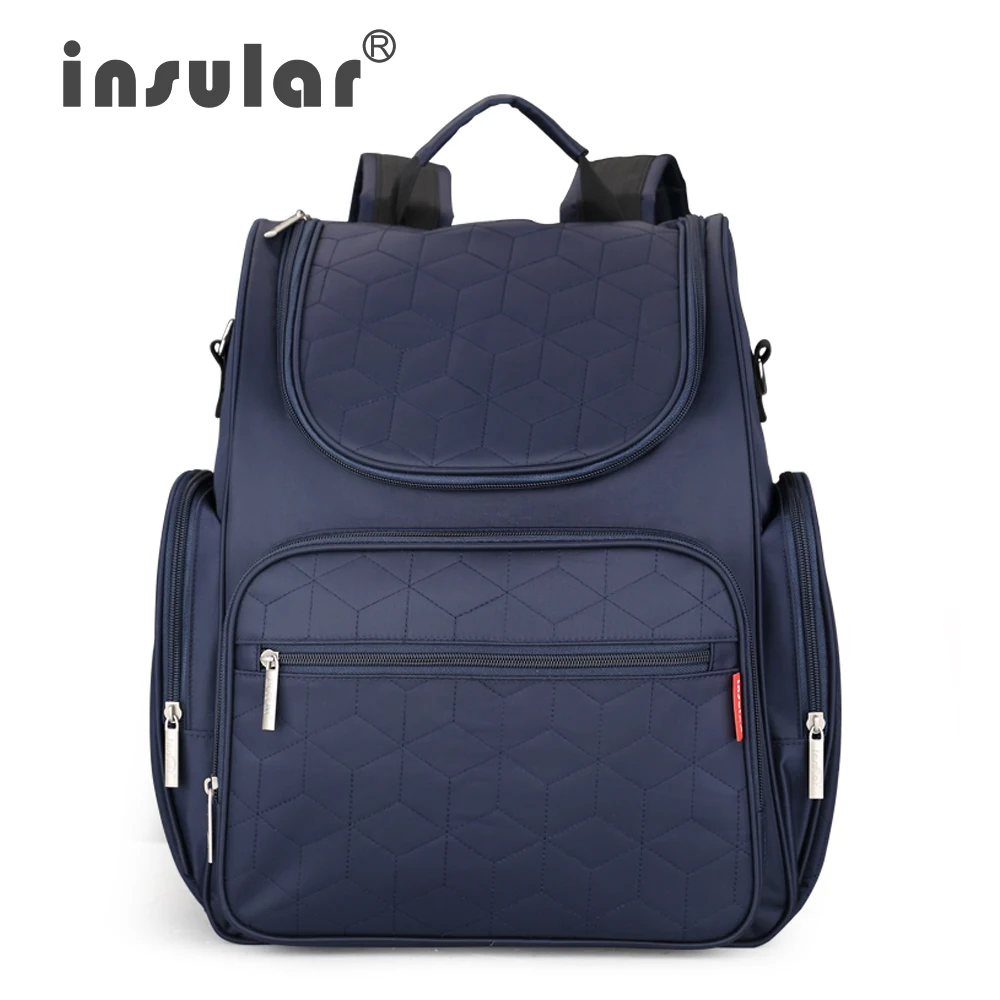Multi-functional Baby Nappy Bags Mummy Diaper Bag Large Capacity Stroller Pouch Backpack Nursing Navy Blue | Мать и ребенок