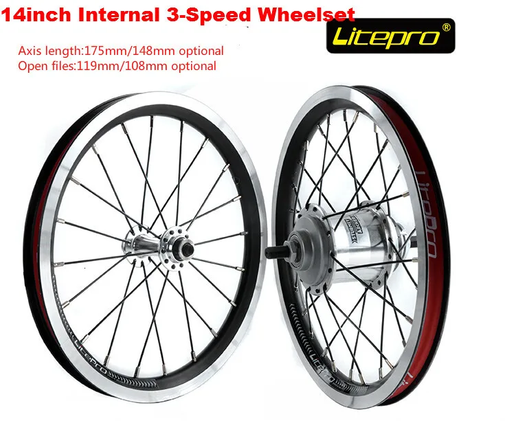 

Litepro 14 дюймов внутренняя 3-скоростной колесная складной велосипед BMX Колеса Обода Набор для sturmey стрелок SRF3