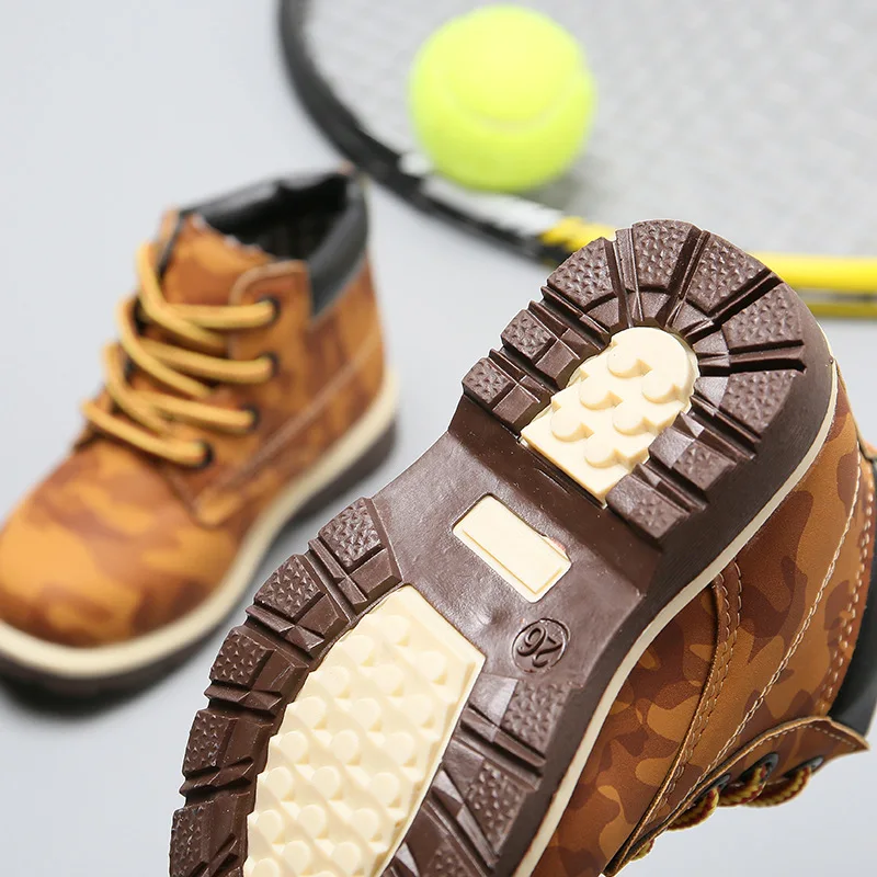 Новинка 3 цвета Детские камуфляжные водонепроницаемые ботинки для мальчиков и