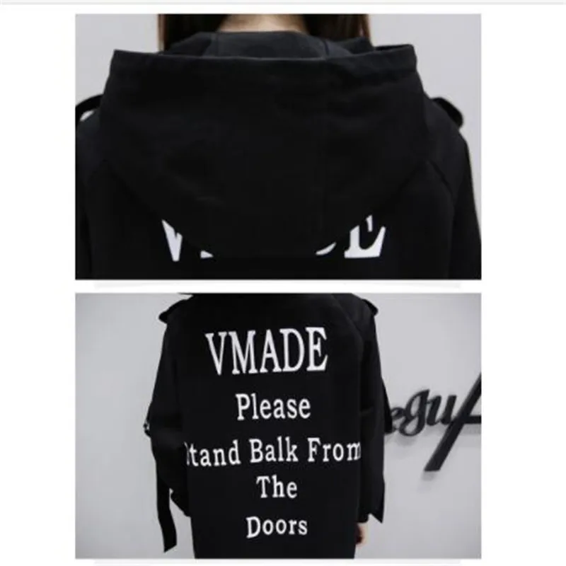 

2019 New Korean Spring Autumn Long Hooded Trench Coats Female Outerwear Loose Baseball Uniform Windbreaker for Women X351