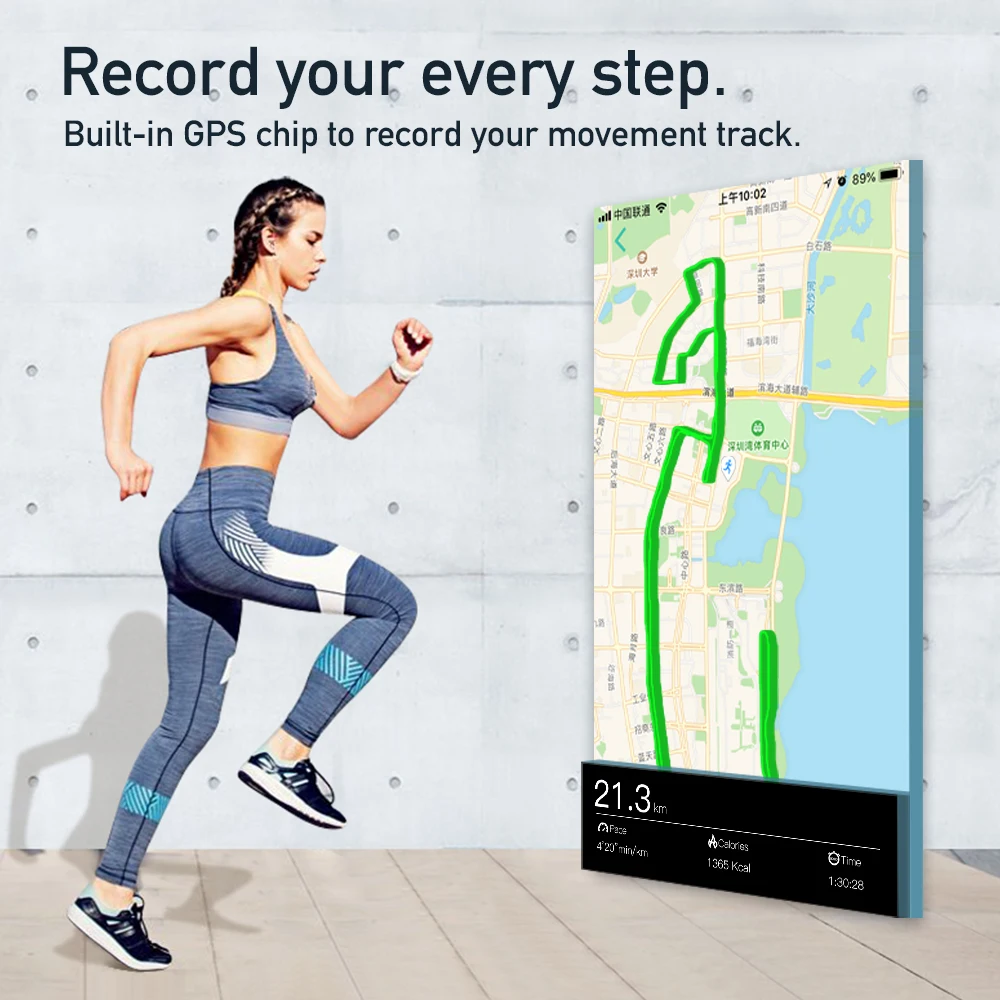 Спортивные часы W7 водонепроницаемые с GPS пульсометром для бега езды на