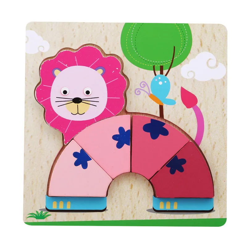 Colorful 3D Wooden Puzzle Jigsaw Baby Early Educational Toys Children Kid's Teaching Aids Set Intelligence | Игрушки и хобби