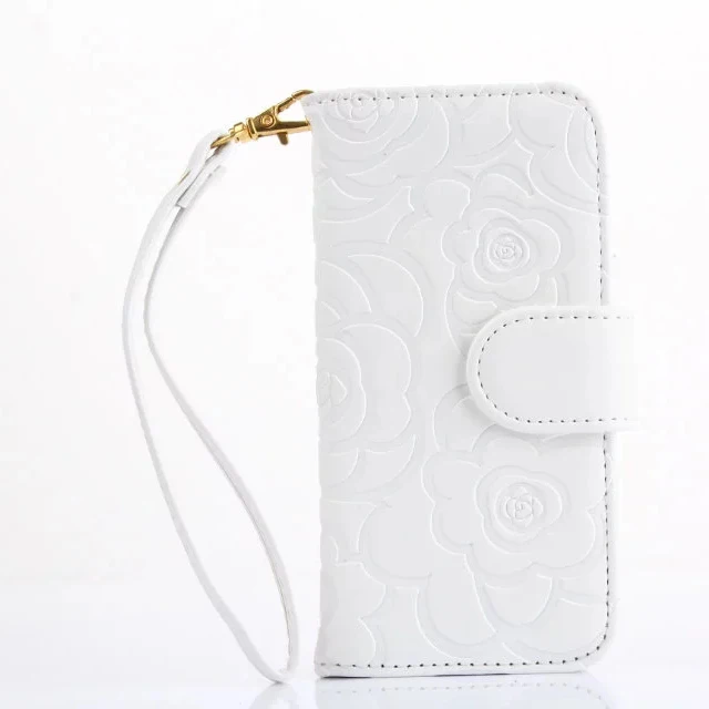 White Модные 3D цветком камелии из искусственной кожи чехол для iPhone X 7 8 plus, 6 S, 6 Plus, для samsung S8 S9 плюс S7 край Note9 чехлы для телефонов - Цвет: White
