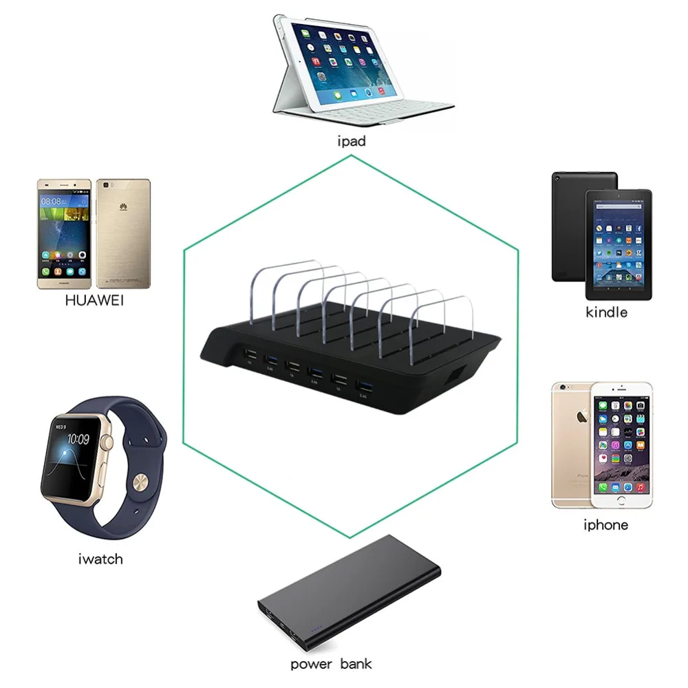 Leebote универсальное USB зарядное устройство 6 портов usb зарядная станция подставка