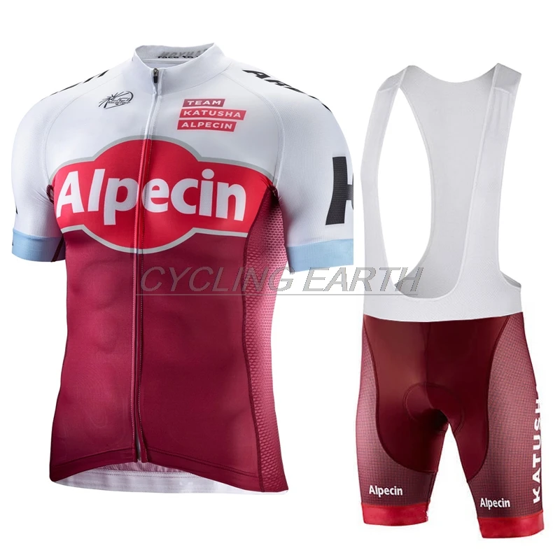 2018 bib set KATUSHA, мужской летний комплект для велоспорта, Униформа, Майо, Ropa Ciclismo, Джерси, набор для велоспорта, одежда для велосипеда, MTB, гелевая подкладка, Alpecin - Цвет: 2018 bib set