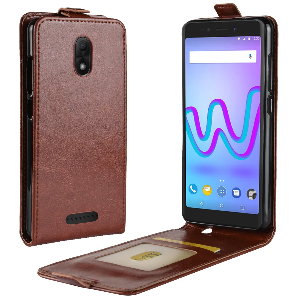 Чехол для Wiko Джерри 3 кожаный чехол Магнитная Застежка флип деньги слоты Защитный