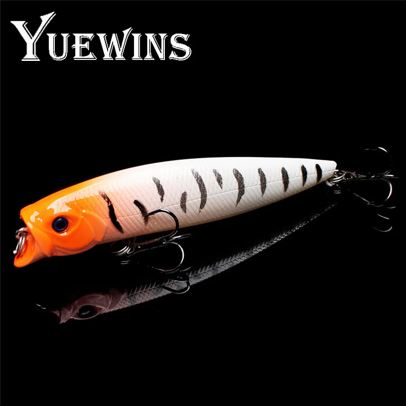 Yuewins 9 см 11 7g Джеркбейт приманка топвотер Popper Рыбная гольян рыболовная наживка isca