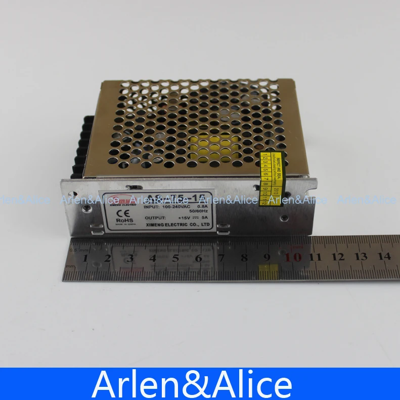 75 Вт 15 В 5 А маленький объем одиночный выход импульсный источник питания для