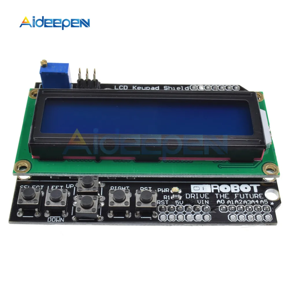 Плата расширения ЖК дисплея для Arduino регулируемая яркость 12C MCP23017 5 Клавиатура