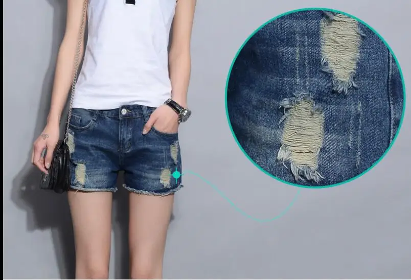 Лето 2018 Новинка Большой размер женские джинсовые шорты носят женщины Шорты |