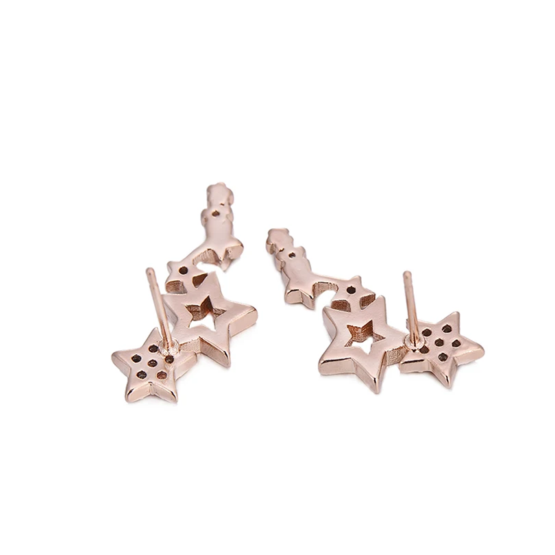 Модные бриллиантовые серьги Pipitree для женщин и девушек медные розовые Золотые с