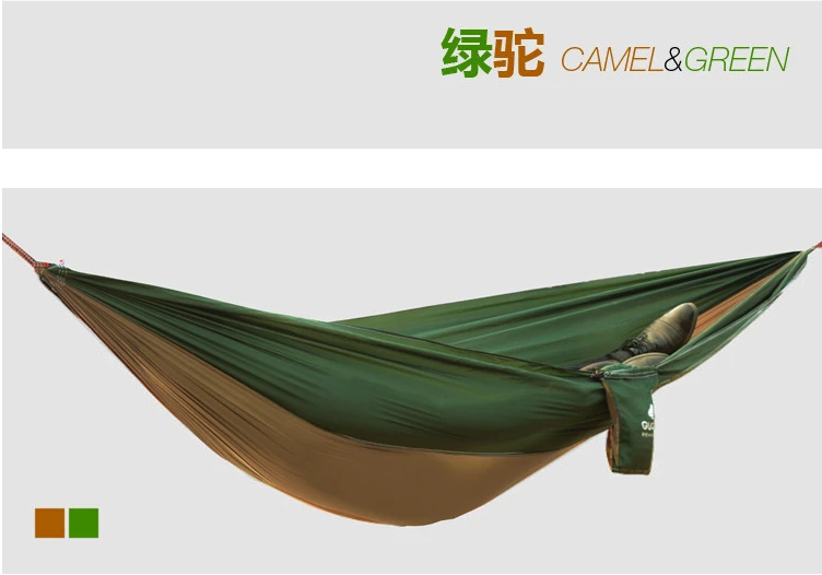 Высококачественный двойной гамак для кемпинга выживания Парашютная ткань улицы