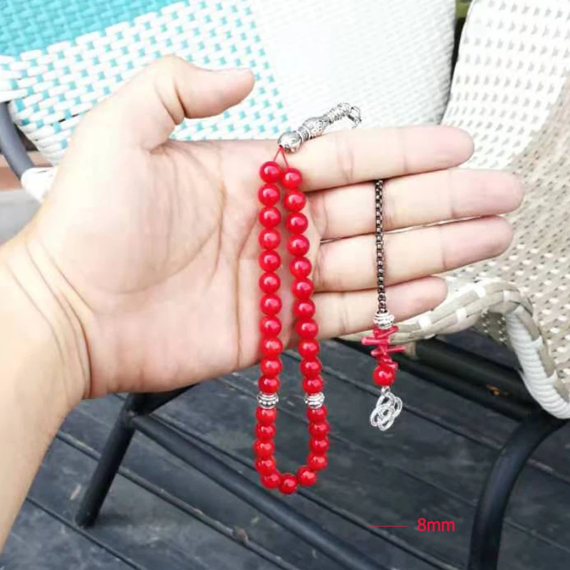 Women's Rosary Muslim Natural coral and coral reef tassel Tasbih Eid gift For wife Everything is new Fashion Women's Bracelets (art.: 7ae392156) - 7ae392156