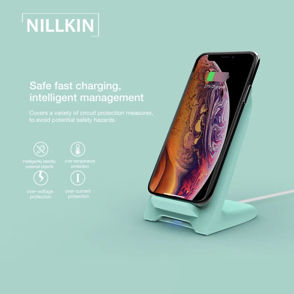 Беспроводное зарядное устройство Nillkin 10 Вт очаровательное QI подставка для iPhone XS
