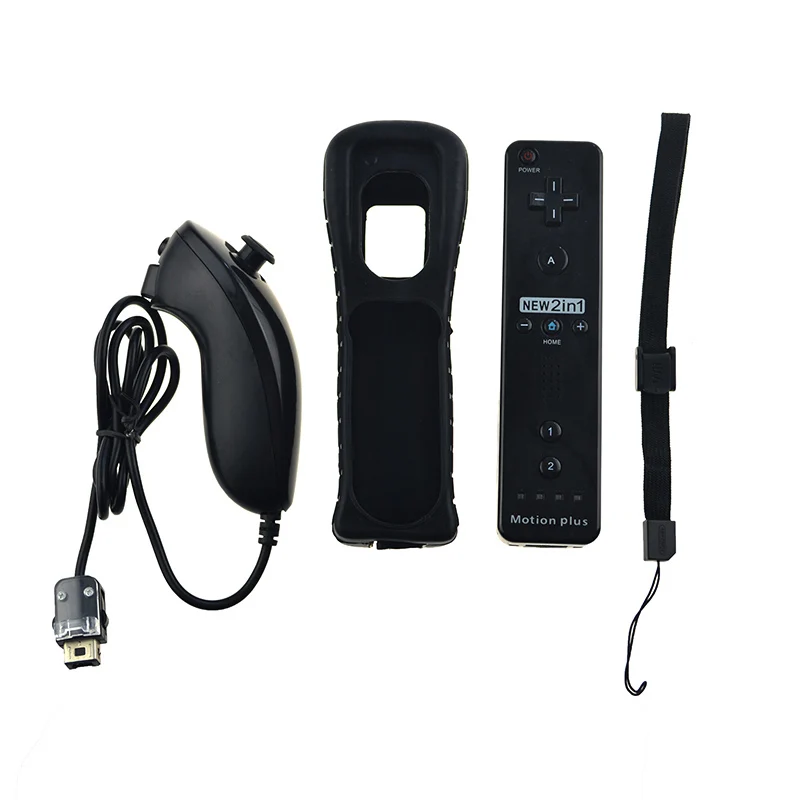 Black Встроенный беспроводной пульт дистанционного управления Motion Plus для Nintendo wii Nunchuck для Nintendo wii Пульт дистанционного управления джойстиком Joypad - Цвет: Black