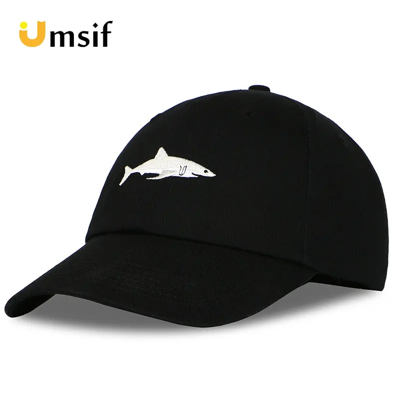 2019 Women Men Summer Cartoon Washed Cotton Embroidered Shark Baseball Caps Female Male Spring Hip Hop Snapback Hat Trucker Cap |