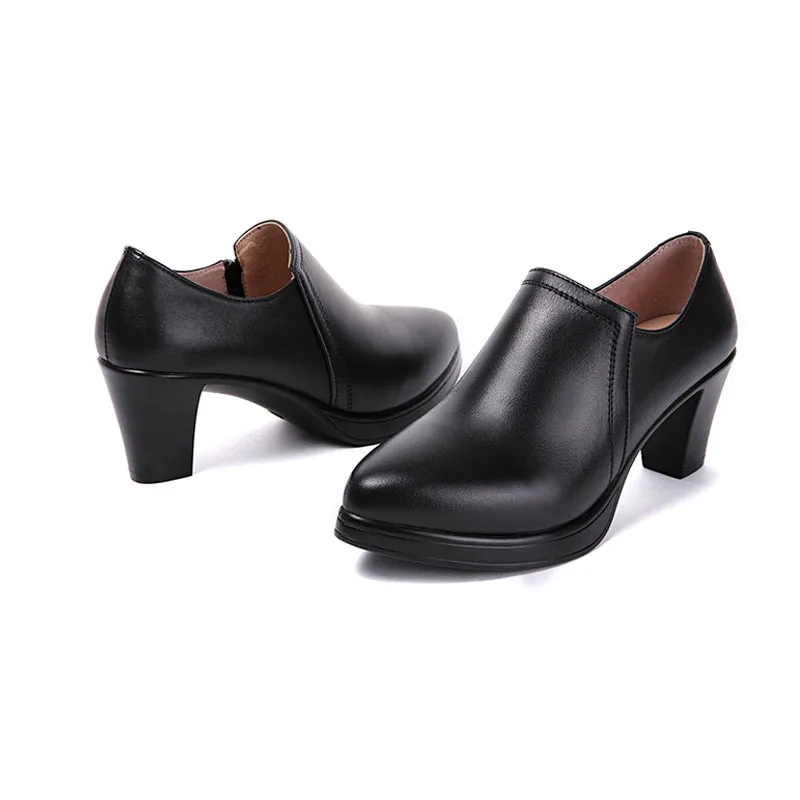 Женские туфли-лодочки с острым носком на высоком каблуке Рабочая обувь сезон