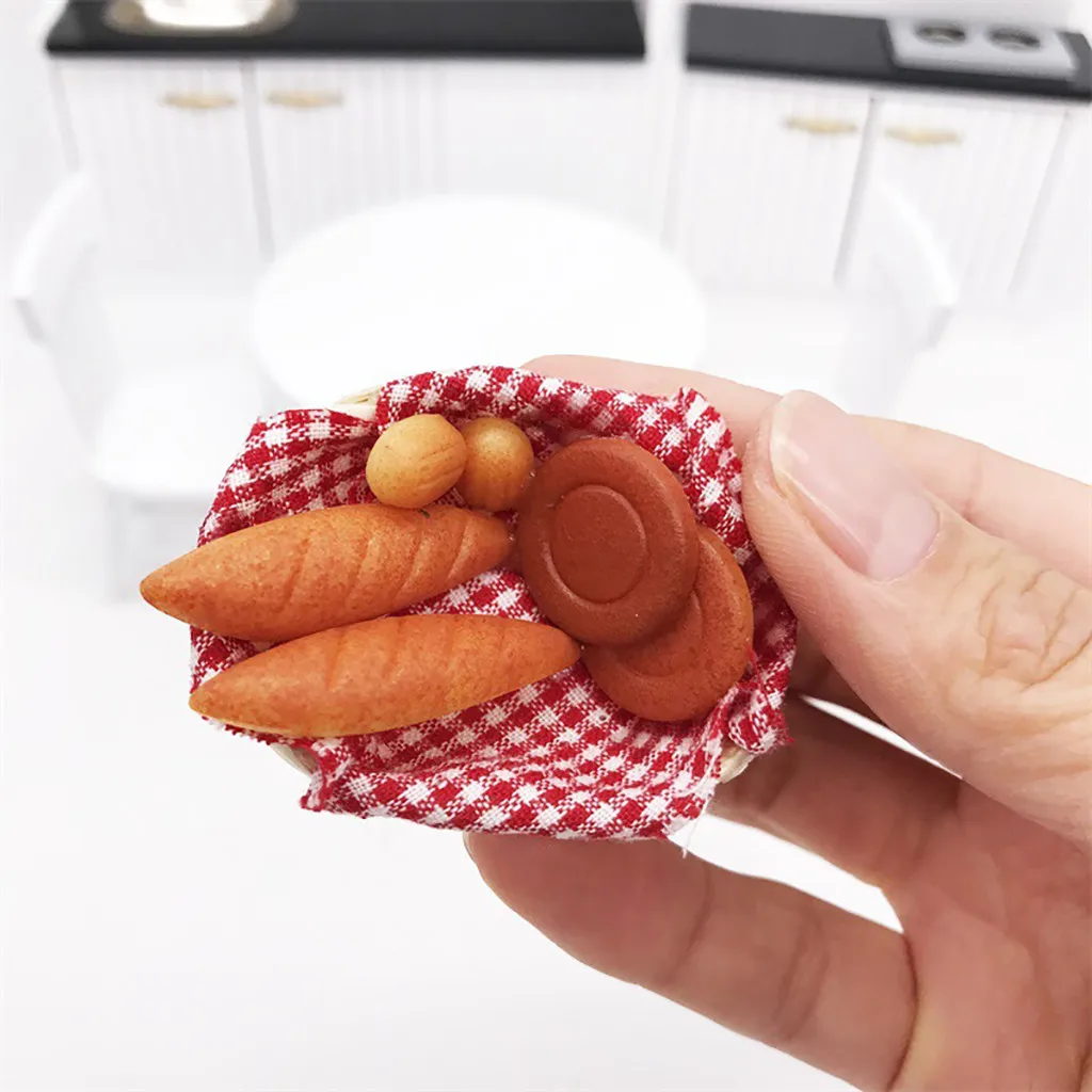 Миниатюрный Кукольный домик для хлеба с корзиной миниатюрный тост еды игрушка